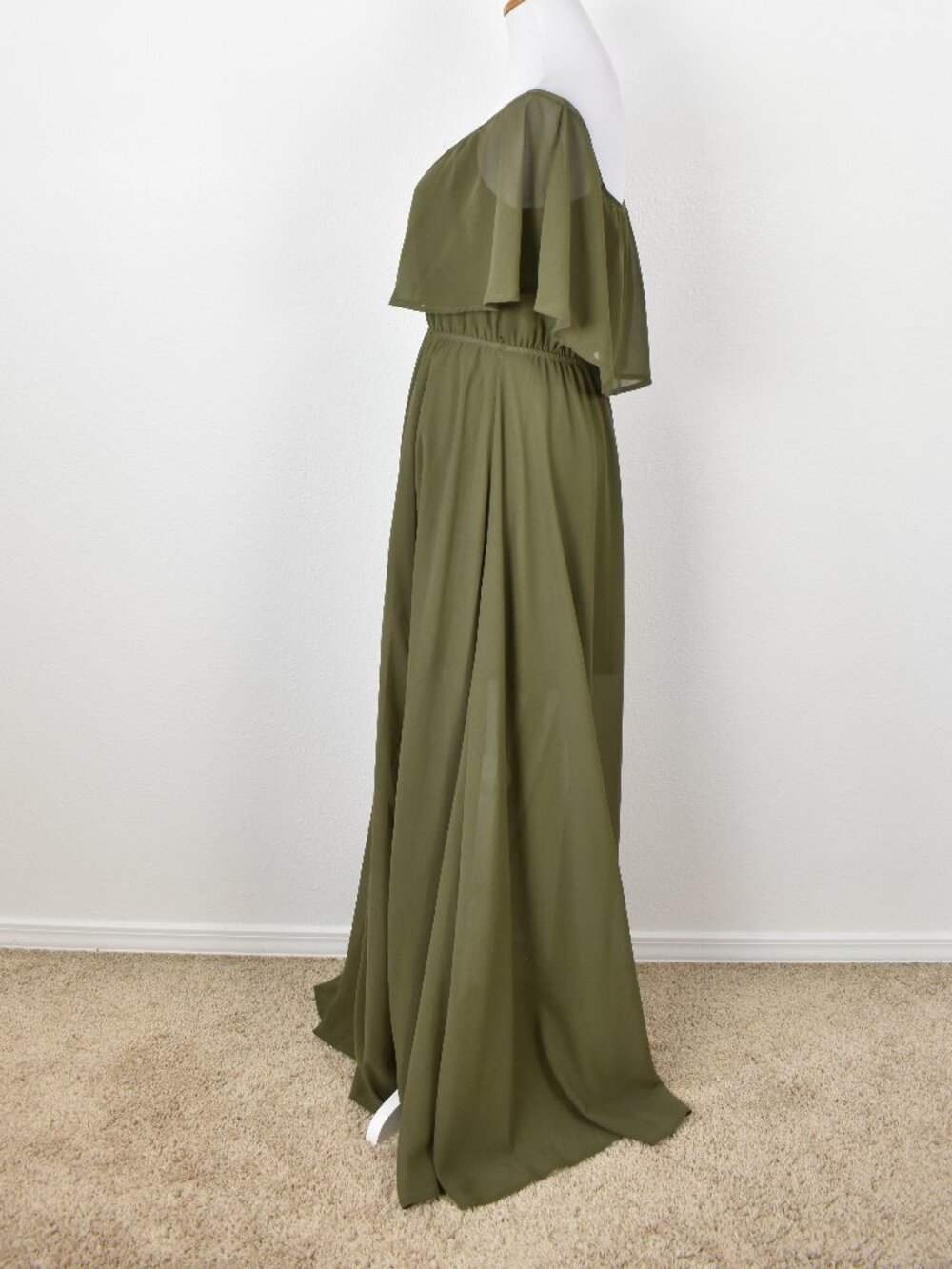 Baltic Born Victoria Olive Green Off Shoulder Maxi Dress - M - Picture 3 of 10